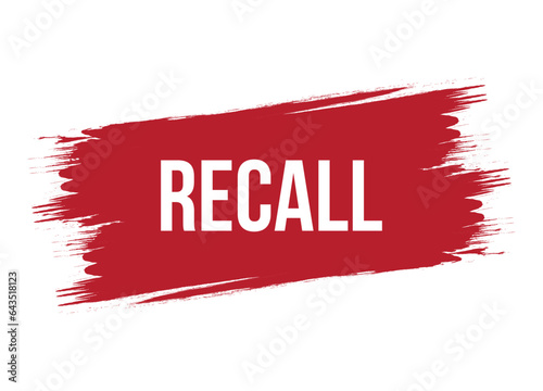 Brush style recall banner vector design illustration