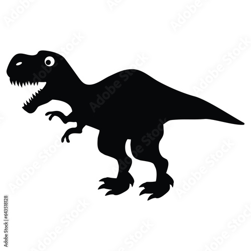 Tyrannosaurus rex dinosaur silhouette vector cartoon illustration