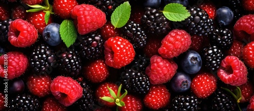 Colorful berries arranged b...