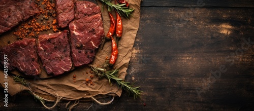 Delicious beef jerky sliced...
