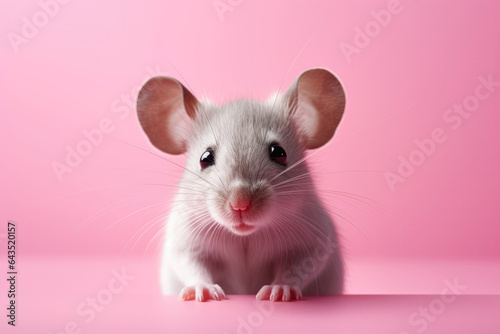 Cute Mouse On Pink Background. Сoncept Cute Mouse On Pink Background, Adopting A Pet Mouse, Caring For Pet Mice, Pink In Dcor