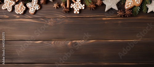 Top view of a wooden table ...