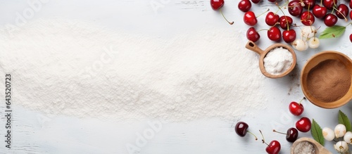 Top view of a rustic white ...