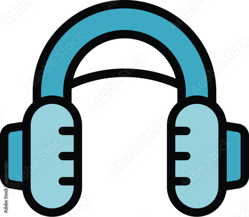 Gamer headphones icon outline vector. Mobile play. Control app color flat