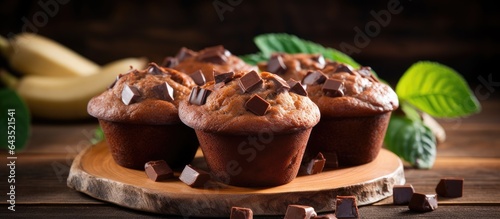 Delicious banana muffins on...