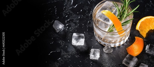 Gin and tonic cocktail with...