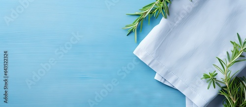 Blue kitchen napkin isolate...