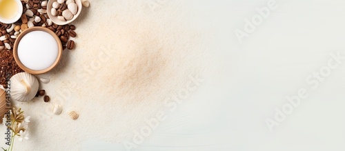 Top view of white backgroun...