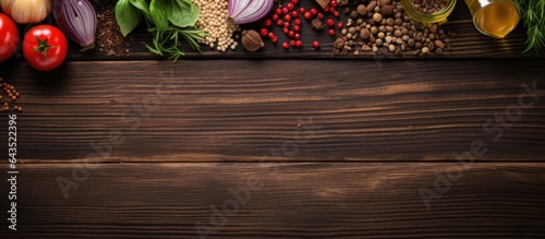 Top view of wooden backgrou...