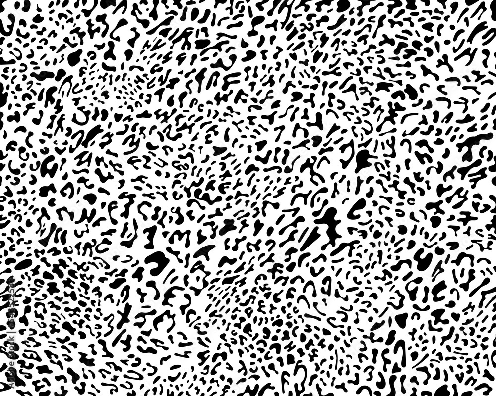 Fototapeta premium Leopard seamless pattern seamless for printing, cutting stickers, cover, wall stickers, home decorate and more. Leopard black spots on a white background classic design