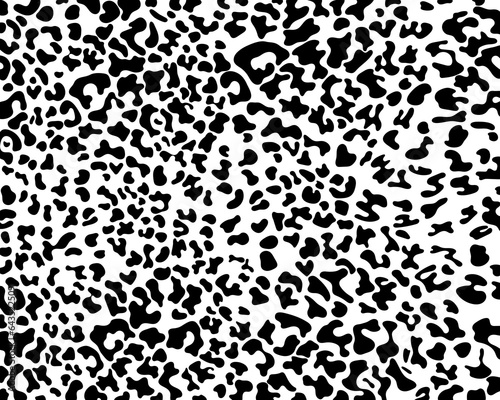 Leopard print pattern animal seamless black spots on a white background classic design.