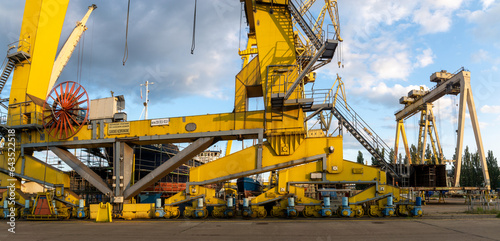 Large crane in the shipyard