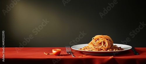 Pasta placed on the surface