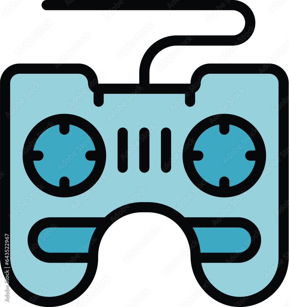 Joystick icon outline vector. Online game. Phone digital color flat Joystick icon outline vector. Online game. Phone digital color flat