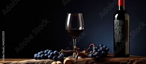 Red wine bottle with aged s...