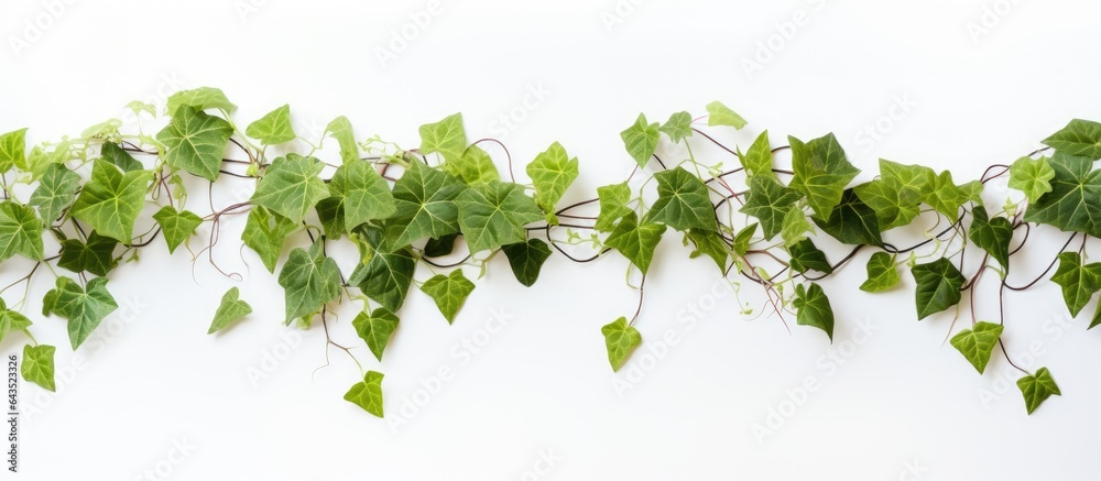 Obraz premium White background with white ivy for natural products copy space
