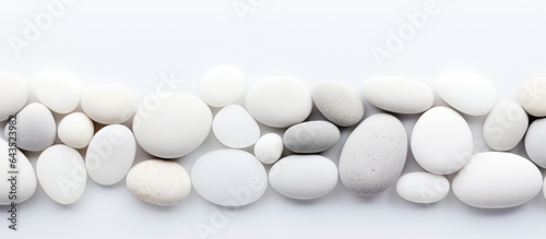 White pebbles on white surf...