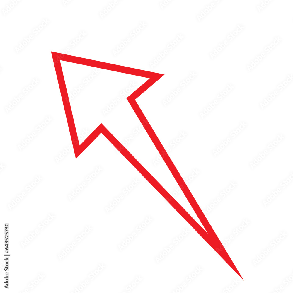 Red Lined Arrows for direction Icon. Arrow vector flat symbol on white background. Isolated line arrow illustration for app, web, social media and banner. Red Lined Arrows for direction Icon. Arrow vector flat symbol on white background. Isolated line arrow illustration for app, web, social media and banner.
