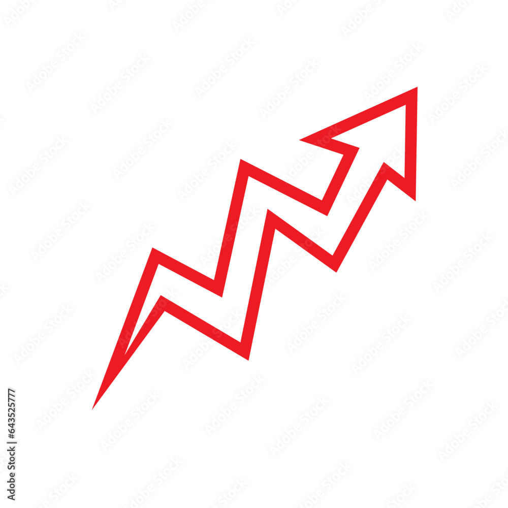 Red Lined Arrows for direction Icon. Arrow vector flat symbol on white background. Isolated line arrow illustration for app, web, social media and banner. Red Lined Arrows for direction Icon. Arrow vector flat symbol on white background. Isolated line arrow illustration for app, web, social media and banner.