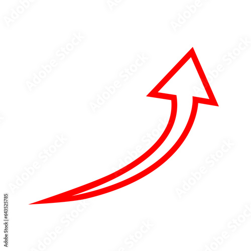 Red Lined Arrows for direction Icon. Arrow vector flat symbol on white background. Isolated line arrow illustration for app, web, social media and banner.