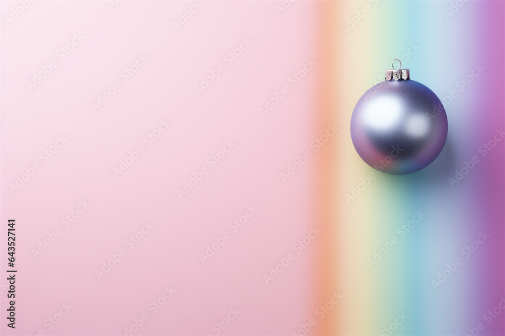 one christmasball or bauble with rainbow colours one christmasball or bauble with rainbow colours