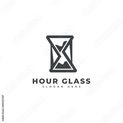 hourglass logo art design vector template.
