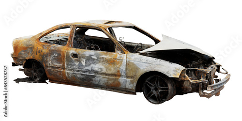 Canvastavla Car wreck isolated