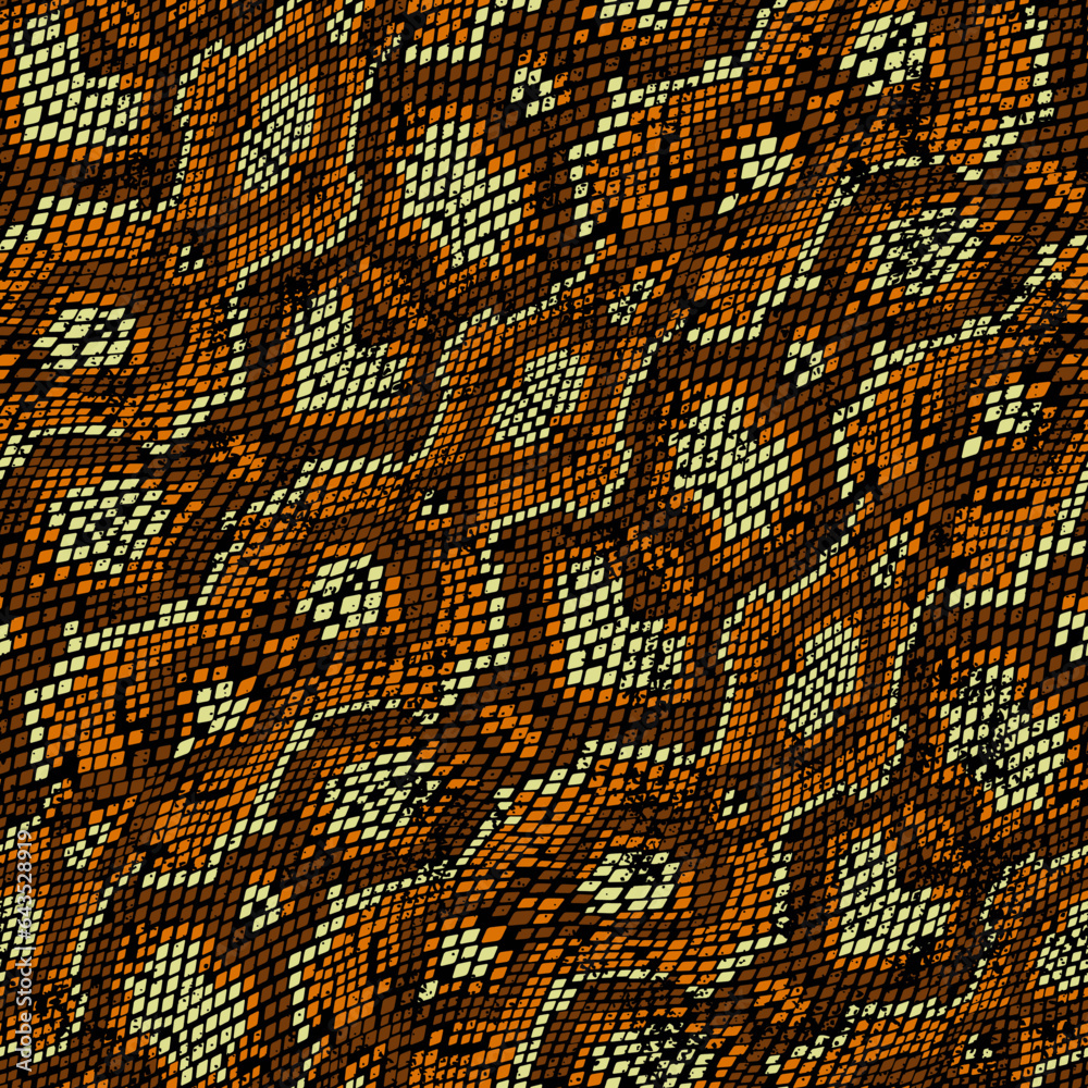 Abstract snake skin texture wallpaper vector print seamless pattern grunge effect in separate layer