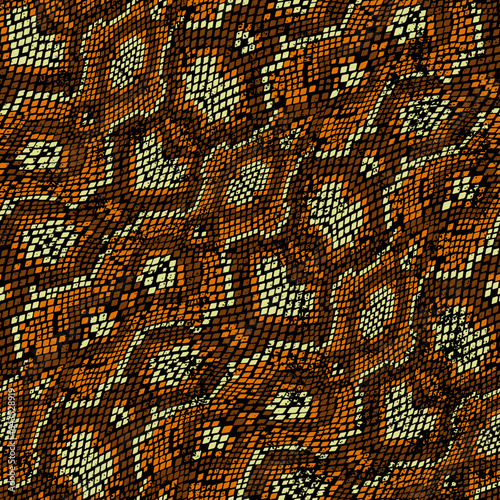 Abstract snake skin texture wallpaper vector print seamless pattern grunge effect in separate layer