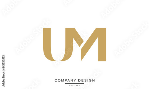 MU, UM, Abstract Letters Logo Monogram