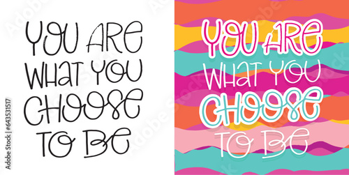 Funny color hand drawn doodle lettering postcard. T-shirt design, mug print, bag print, doodle template print.