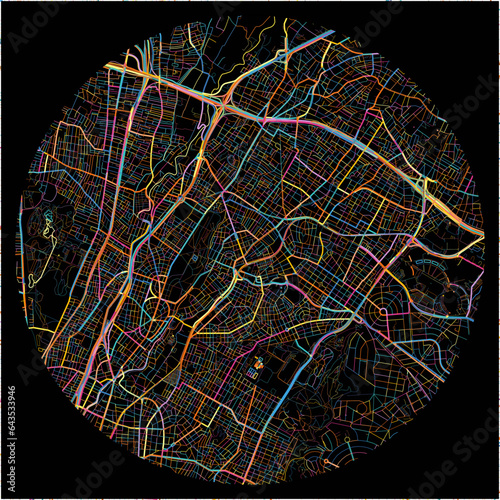 Colorful Map of NeaIonia, Attica with all major and minor roads.