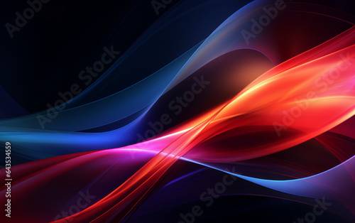 Abstract futuristic background with colourful glowing neon moving high speed wave lines. Ai Generative. Abstract wallpaper background.  Fantastic wallpaper. 
