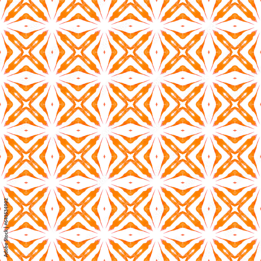 Mosaic seamless pattern. Orange artistic boho Mosaic seamless pattern. Orange artistic boho