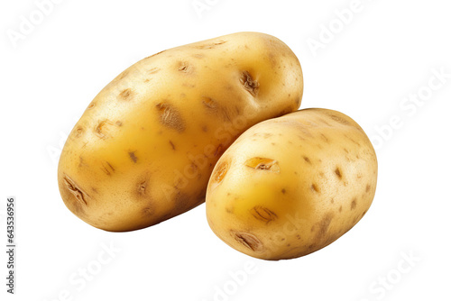 Fresh and organic potatoes isolated on a transparent background in high resolution PNG
