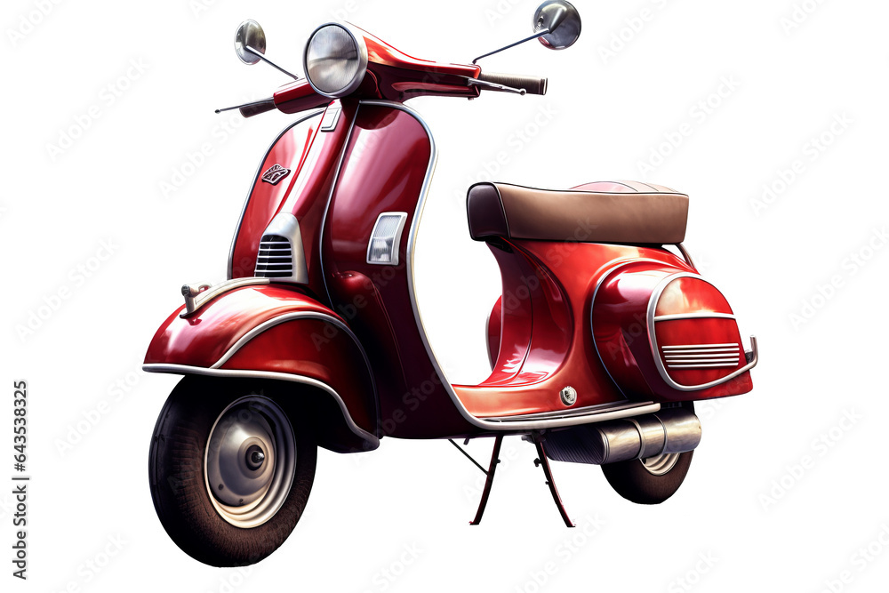 Red Scooter isolated on transparent Background - high quality PNG