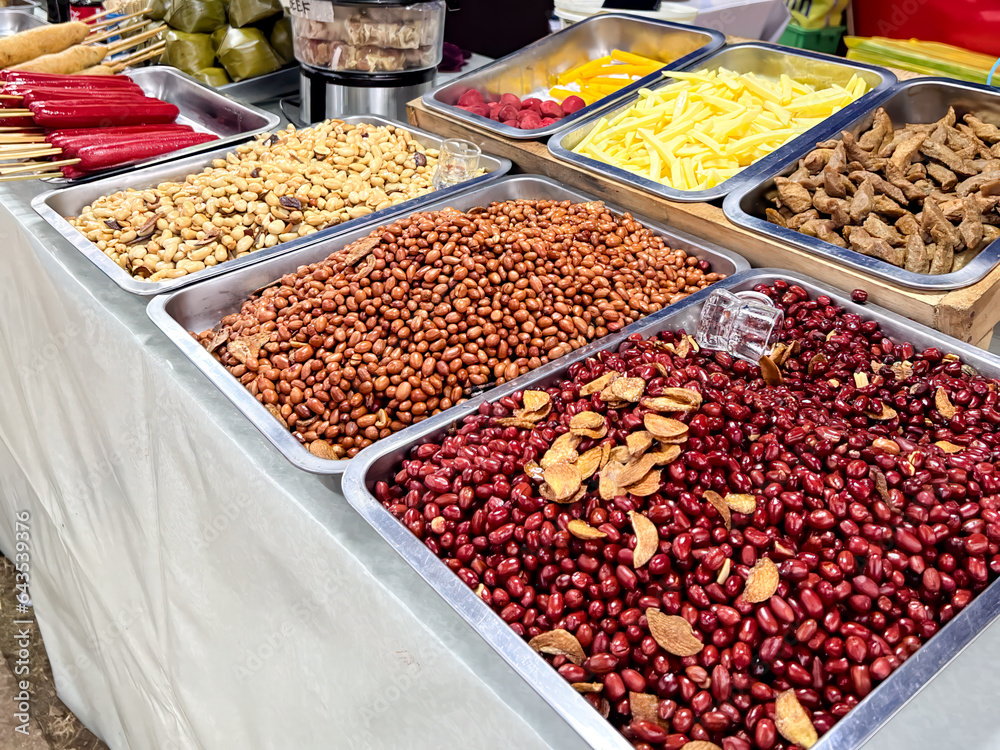 Assorted peanuts street food in the Philippines 