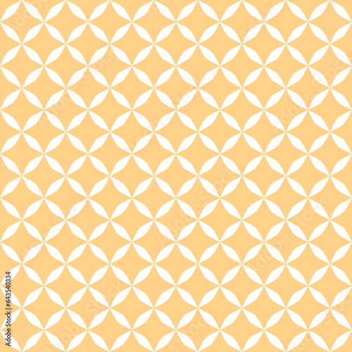 Seamless Pattern. Orange Curved Diamond Shape with White Background. Retro Geometric Design. Vintage Fashion Fabric Textlie Tile Texture.