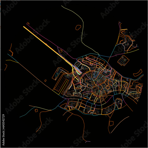 Colorful Map of Venice, Veneto with all major and minor roads.