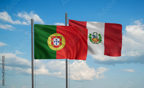 Peru and Portugal flag