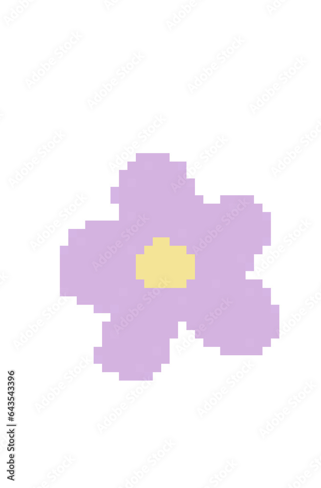 Purple pixel flower