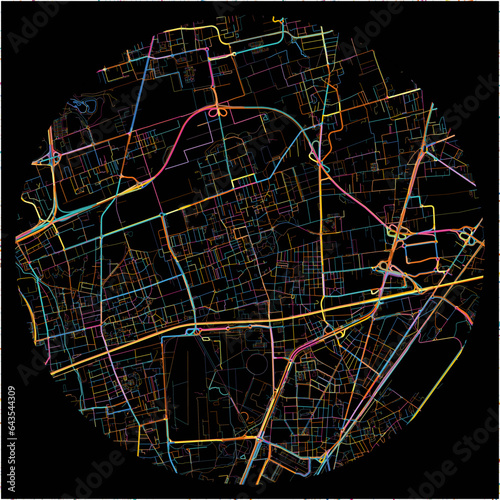 Colorful Map of CiniselloBalsamo, Lombardy with all major and minor roads.