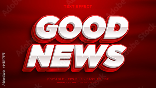 Good news 3d editable text effect