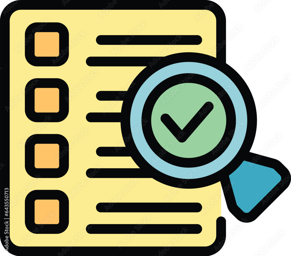 To do list icon outline vector. Point key. Main check color flat To do list icon outline vector. Point key. Main check color flat