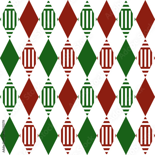 Christmas and new year Argyle plaid. Scottish pattern in white, red and green rhombuses. Seamless dagger pattern vector background green red pattern for plaid fabric decoration