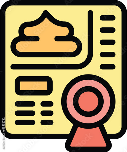 Cosmetics with collagen document icon outline vector. Skin serum. Care beauty color flat