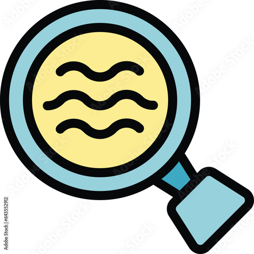 Collagen search icon outline vector. Care cream. Skin care color flat