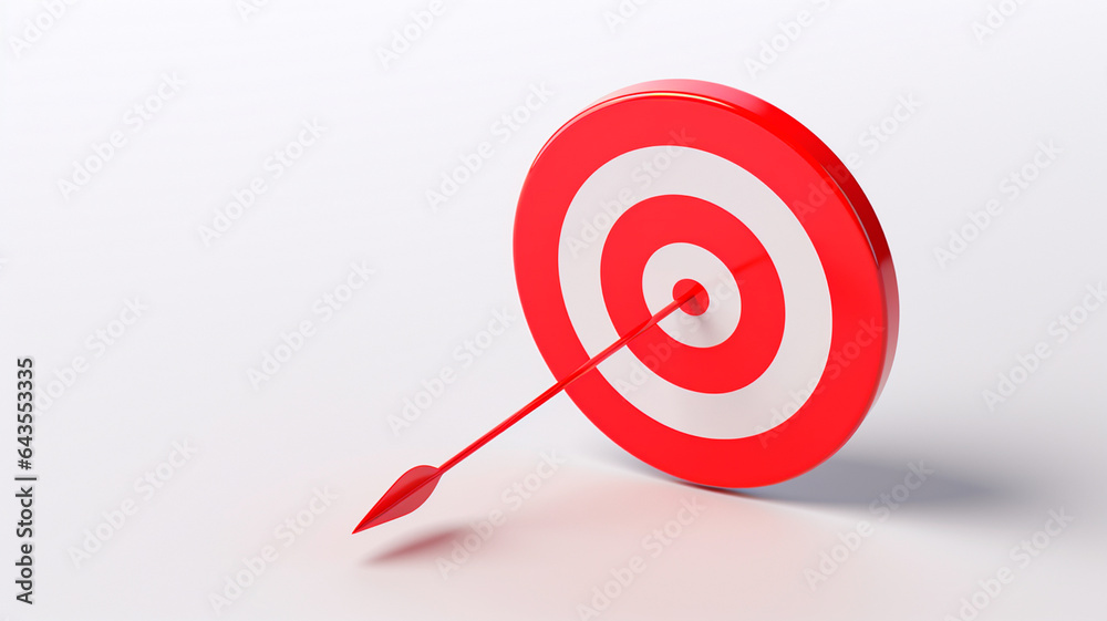 dart board with red arrows on white background