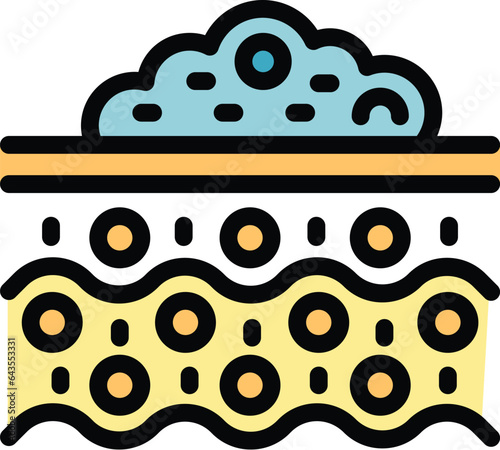 Healthy foam icon outline vector. Cell cream. Skin cosmetic color flat
