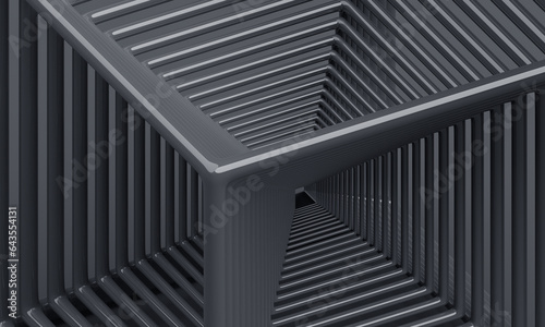 Abstract structure, dark background design, 3d render